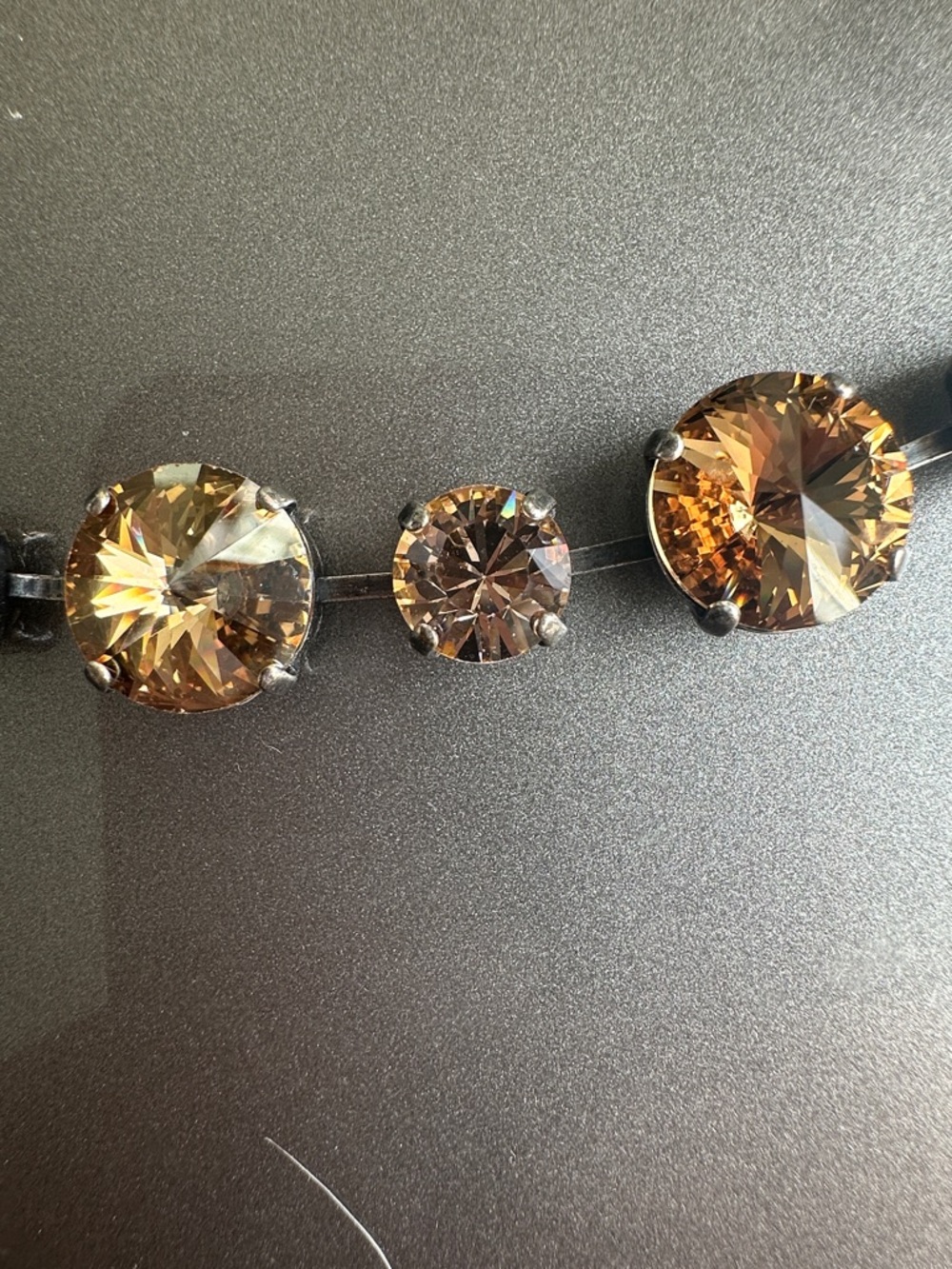 Swarovski Crystal Link Bracelet in peach, lt Colorado topaz and topaz Stones - Picture 9 of 9